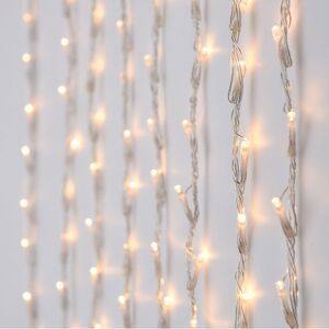 Светодиодный Водопад Koopman 2*1 м, 220 теплых белых LED ламп, прозрачный ПВХ, контроллер, IP44