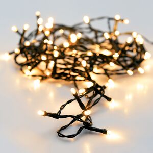 Светодиодная гирлянда на батарейках Koopman Comfort 7.5 м, 100 теплых белых LED ламп, черный ПВХ, пульт управления, контроллер, диммер, IP44
