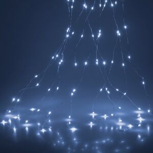Гирлянда Лучи Росы 10*3 м, 300 холодных белых мини LED ламп, серебряная проволока, IP44 Koopman фото 2