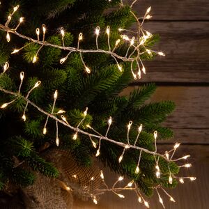 Светодиодная гирлянда Капельки Фейерверк 9.6 м, 960 теплых белых мини LED ламп, серебряная проволока, IP44 Koopman фото 4