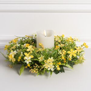Венок для свечи Gorgeous - Луговые Цветы 30 см, желтый