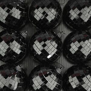 Набор елочных украшений Зеркальный Диско шар Black 8 см, 12 шт Koopman фото 6