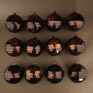Набор елочных украшений Зеркальный Диско шар Brown 8 см, 12 шт Koopman фото 2