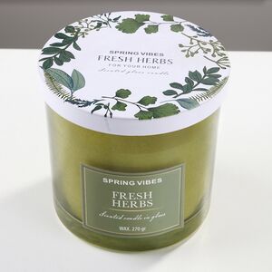 Ароматическая свеча Melania - Fresh Herbs 10 см, в стеклянном стакане Koopman (Купман) фото 2