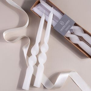 Свечи витые De Mala 23 см, 2 шт, белые