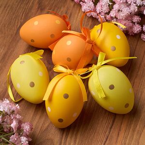 Пасхальные украшения Яйца Monrisson 6 см, 6 шт, подвеска Koopman фото 1