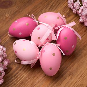 Пасхальные украшения Яйца Brento 6 см, 6 шт, подвеска Koopman фото 1