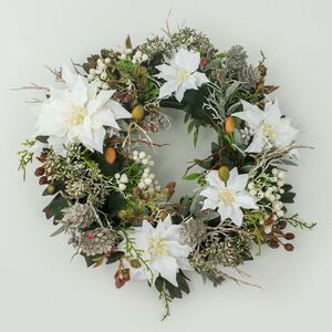 Венок Poinsettia - Безграничность Нежности 28 см, белый
