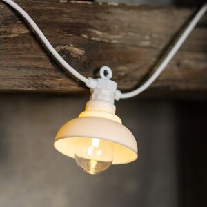 Гирлянда из лампочек Retro Party Lights 5 м, 10 ламп, теплые белые LED, белый ПВХ, соединяемая, IP44 Winter Deco фото 5