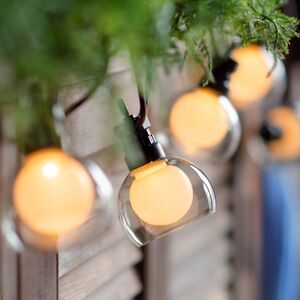 Гирлянда из лампочек Milky Party Lights 5 м, 10 ламп, теплые белые LED, черный ПВХ, соединяемая, IP44