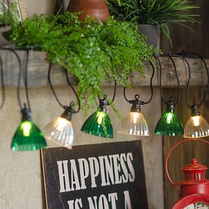 Гирлянда из лампочек Flower Party Lights 5 м, 10 ламп, теплые белые LED, черный ПВХ, соединяемая, IP44