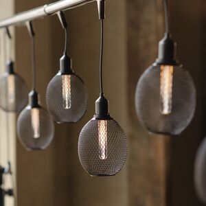Гирлянда из лампочек Loft Party Lights 5 м, 10 ламп, теплые белые LED, черный ПВХ, соединяемая, IP44 Winter Deco фото 4