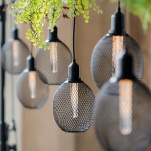 Гирлянда из лампочек Loft Party Lights 5 м, 10 ламп, теплые белые LED, черный ПВХ, соединяемая, IP44