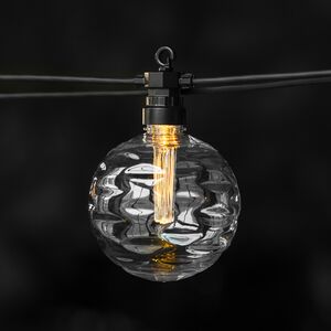 Гирлянда из лампочек Big Party Lights 5 м, 10 ламп, теплые белые LED, черный ПВХ, соединяемая, IP44 Winter Deco фото 5