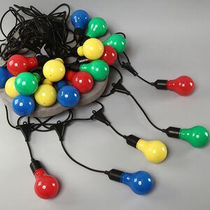 Гирлянда-бахрома из лампочек Big Party Lights 10 м, 20 ламп, разноцветные LED, черный ПВХ, соединяемая, IP44 Winter Deco фото 7