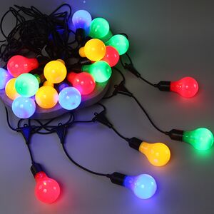 Гирлянда-бахрома из лампочек Big Party Lights 10 м, 20 ламп, разноцветные LED, черный ПВХ, соединяемая, IP44 Winter Deco фото 2