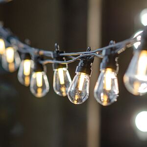 Гирлянда из лампочек Edison Party Lights 10 м, 20 ламп, теплые белые LED, черный ПВХ, соединяемая, IP44 Winter Deco фото 4