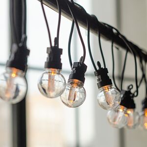 Гирлянда из лампочек Party Lights 10 м, 20 ламп, экстра теплые LED, черный ПВХ, соединяемая, IP44 Winter Deco фото 2