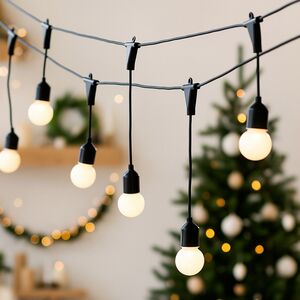 Гирлянда-бахрома из лампочек Party Lights 10 м, 20 ламп, теплые белые LED, черный ПВХ, соединяемая, IP44 Winter Deco фото 1