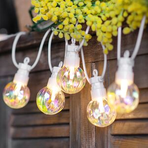 Гирлянда из лампочек Pearl Party Lights 10 м, 20 ламп, теплые белые LED, белый ПВХ, соединяемая, IP44 Winter Deco фото 4
