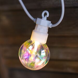 Гирлянда из лампочек Pearl Party Lights 10 м, 20 ламп, теплые белые LED, белый ПВХ, соединяемая, IP44 Winter Deco фото 3