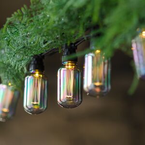Гирлянда из лампочек Benzine Party Lights 10 м, 20 ламп, теплые белые LED, черный ПВХ, соединяемая, IP44 Winter Deco фото 3