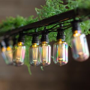 Гирлянда из лампочек Benzine Party Lights 10 м, 20 ламп, теплые белые LED, черный ПВХ, соединяемая, IP44