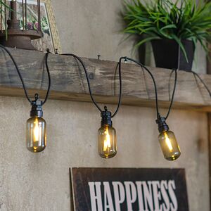 Гирлянда из лампочек Smoky Party Lights 10 м, 20 ламп, теплые белые LED, черный ПВХ, соединяемая, IP44 Winter Deco фото 2