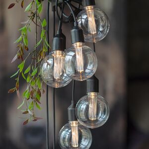 Гирлянда-бахрома из лампочек Big Party Lights 10 м, 20 ламп, экстра теплые LED, черный ПВХ, соединяемая, IP44