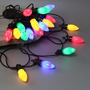 Гирлянда из лампочек Festival Party Lights 10 м, 20 ламп, разноцветные LED, черный ПВХ, соединяемая, контроллер, IP44 Winter Deco фото 3