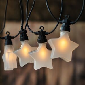 Гирлянда из лампочек Star Party Lights 10 м, 20 ламп, теплые белые LED, черный ПВХ, соединяемая, контроллер, IP44 Winter Deco фото 3
