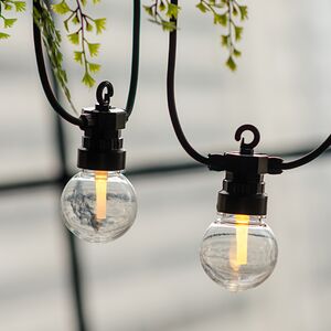 Гирлянда из лампочек Party Lights 10 м, 20 ламп, теплые белые LED, черный ПВХ, соединяемая, контроллер, IP44 Winter Deco фото 3