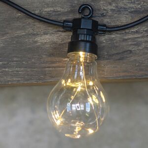 Гирлянда из лампочек Big Shine Party Lights 10 м, 20 ламп, экстра теплые LED, черный ПВХ, соединяемая, IP44 Winter Deco фото 5