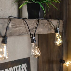 Гирлянда из лампочек Edison Shine Party Lights 10 м, 20 ламп, теплые белые LED, черный ПВХ, соединяемая, IP44 Winter Deco фото 2