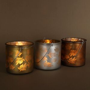 Стеклянный подсвечник Feuilles 12 см серебряный Kaemingk фото 5