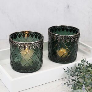 Стеклянный подсвечник Fan Lorissa 11 см Goodwill фото 2