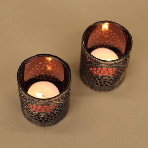 Стеклянный подсвечник Dinafeola 7 см красный Goodwill фото 5