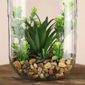 Декоративный флорариум-банка Ronzone 33*16 см, теплая белая LED подсветка Koopman фото 3