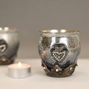 Подсвечник Очарование ночи 7*7.5 см, графит глянец