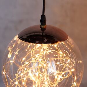 Подвесной светильник-шар Smoky Justine 25 см, 125 теплых белых микро LED ламп, IP44 Koopman фото 4
