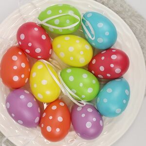 Пасхальные украшения Яйца Easter Сonfetti 6 см, 12 шт, подвеска Kaemingk фото 1