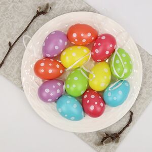Пасхальные украшения Яйца Easter Сonfetti 6 см, 12 шт, подвеска Kaemingk фото 4