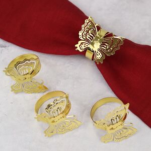 Кольца для салфеток Бабочки Бонита, 4 шт, золотые Koopman фото 2