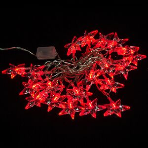 Светодиодная гирлянда Звездочки 20 красных LED ламп 4.5 м, прозрачный ПВХ, IP20 Snowhouse фото 3