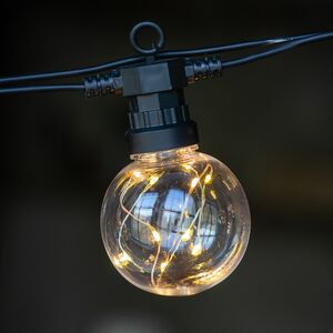 Гирлянда из лампочек Coronel 4.5 м, 10 ламп, теплые белые микро LED, черный ПВХ, IP44 Koopman фото 4