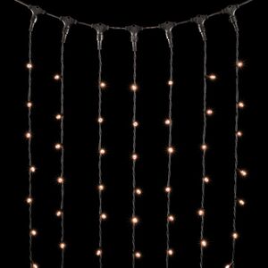 Светодиодный занавес Legoled 2*3 м, 600 экстра теплых белых LED ламп, черный КАУЧУК, соединяемый, IP54