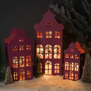 Декоративный домик Амстердам 27 см малиновый Christmas Apple фото 6