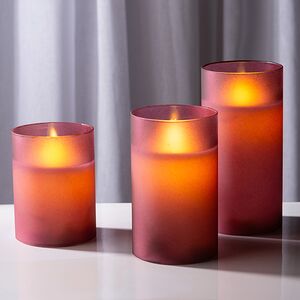 Светодиодная свеча с имитацией пламени Magic Flame в стакане красная