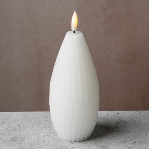 Светодиодная свеча с имитацией пламени Грацио 15 см белая, на батарейках