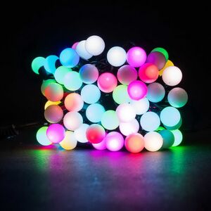 Светодиодная гирлянда Мультишарики 18 мм 100 RGB LED ламп 10 м, черный ПВХ, соединяемая, IP44 BEAUTY LED фото 4
